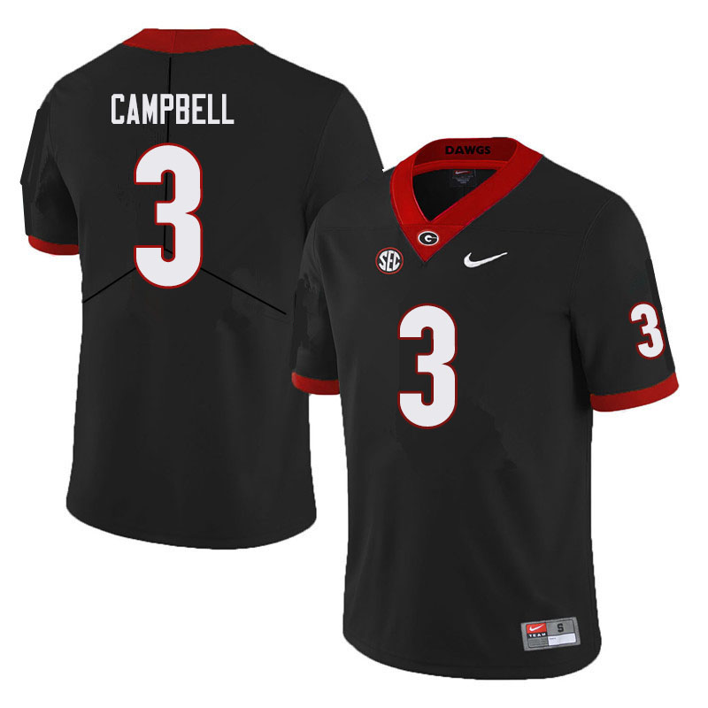 Men #3 Tyson Campbell Georgia Bulldogs College Football Jerseys Sale-Black - Click Image to Close